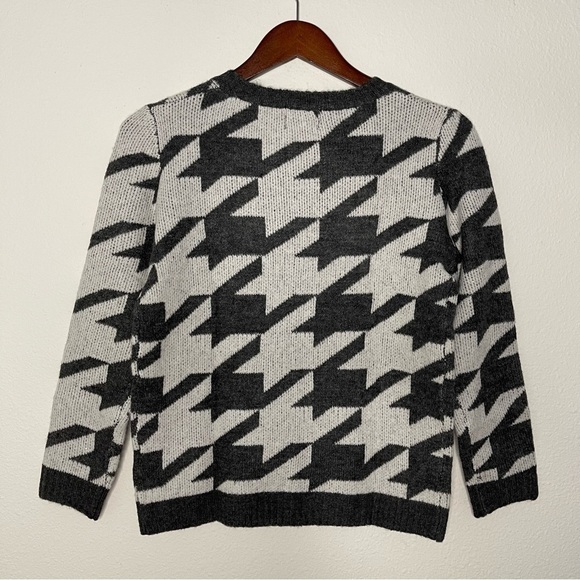 Ashley houndstooth knitted sweater gray white size M NWT - Picture 10 of 10